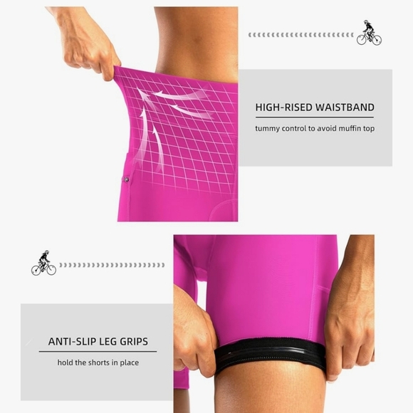 Bikewa Womens Sz M 4D Padded Bike Shorts Riding Spin Cycling Shorts - Picture 3 of 12